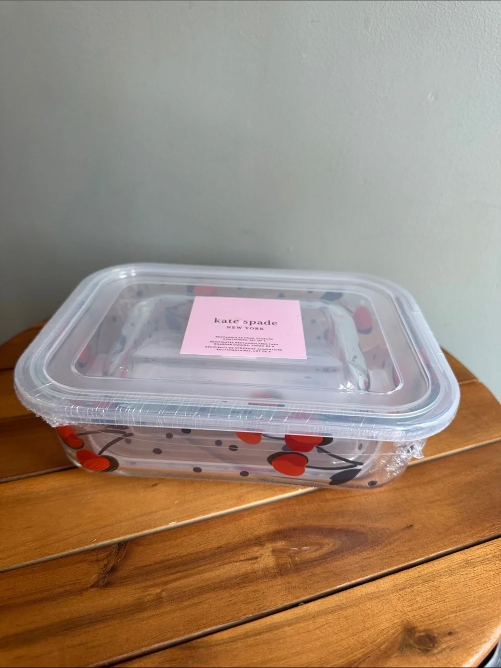 Nwt Kate spade vintage cherry dot rectangular food storage containers